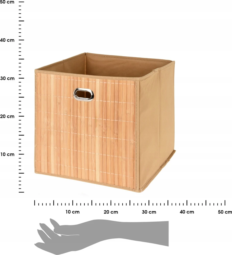 Storage Solutions Sandėliavimo sprendimai Dėžutė su bambuko priekiu ir rankena, 31 x 31 x 30,5 cm