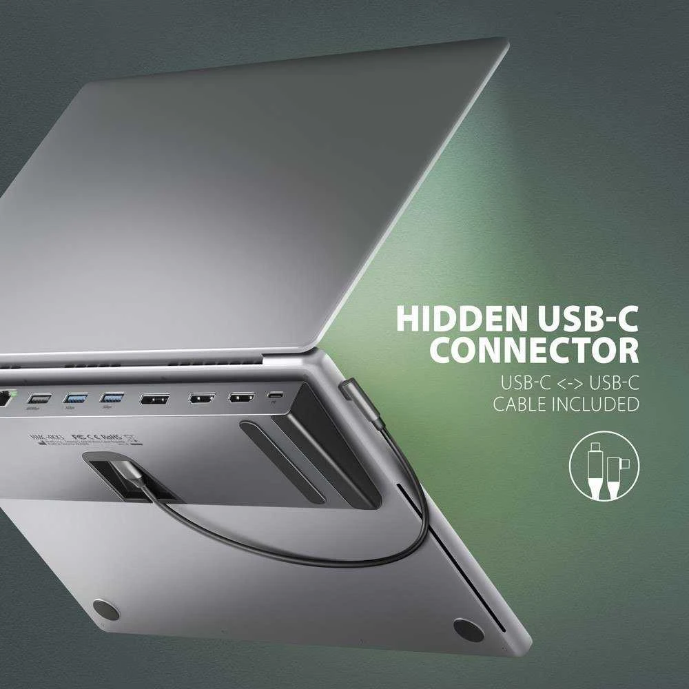 „Axagon“ kelių prievadų USB-C 5Gbps trigubas 4K ekrano šakotuvas HMC-4KX3
