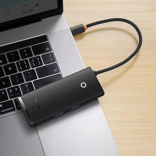 Jungčių stotelė / adapteris USB C kištukas - 2xUSB3.0, HDMI, USB C PD (krovimo), SD/Micro SD lizdai BASEUS