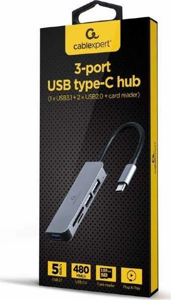 Gembird USB-C šakotuvas su pakuote