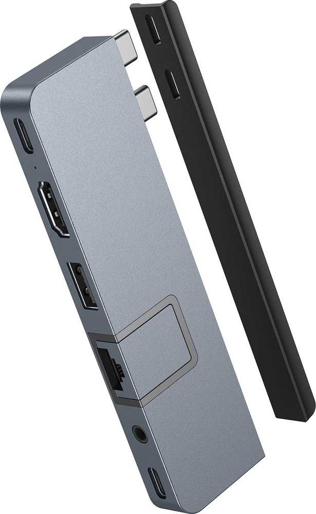 Targus Hiper | „HyperDrive Dual USB-C TB“ suderinamas „7-in-2“ šakotuvas su universaliu USB-C išoriniu adapteriu, skirtu „MacBook Air“ / „Pro“ 2016–2020 m. Ethernet LAN (RJ-45) jungtys 1 | HDMI jungtys kiekis 1
