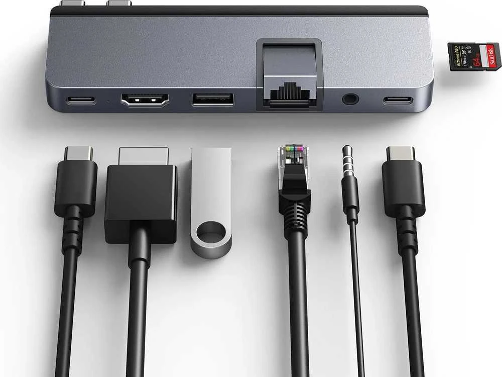 Targus Hiper | HyperDrive DUO PRO 7-in-2 USB-C šakotuvas, skirtas MacBook Air / Pro 2016-2020 | Ethernet LAN (RJ-45) jungtys 1 | HDMI jungtys kiekis 1