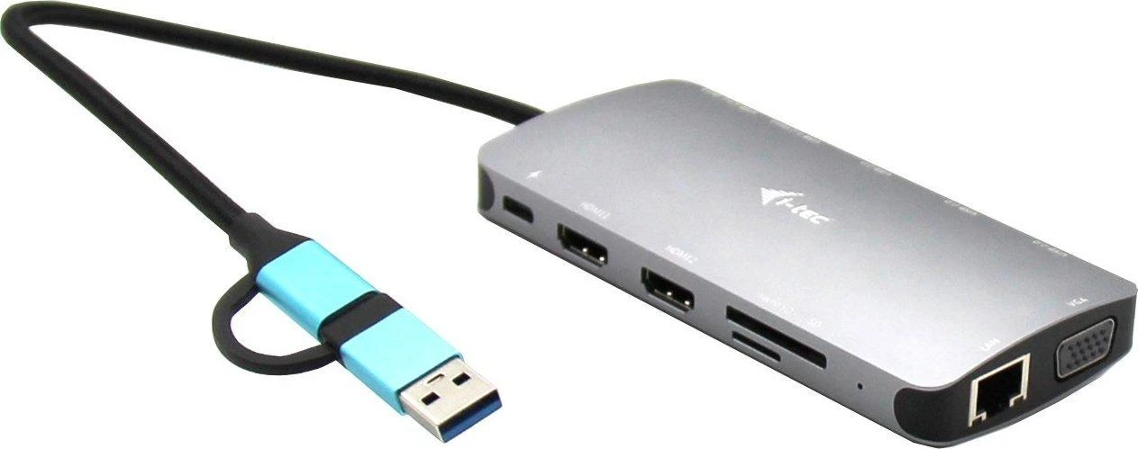 I-TEC metalinis USB-C dokas su adapteriu