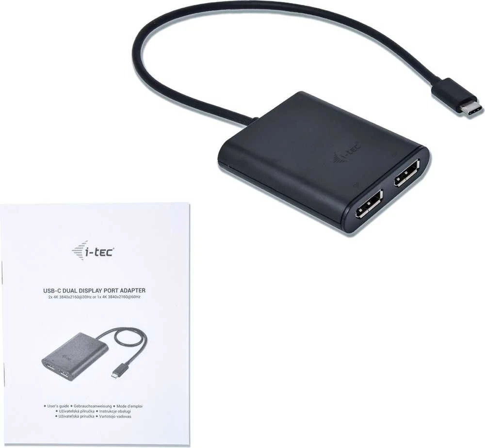 I-TEC USB C prie Dual DisplayPort Video Adapteris 2x DisplayPort 4K Ultra HD suderinamas su Thunderbolt 3