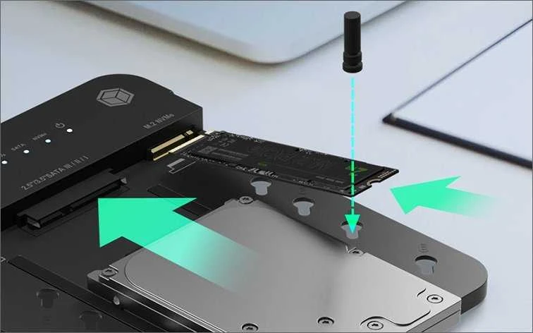 „Raidsonic Icy Box IB-2915MSCL-C31“ prijungimo stotelė ir „CloneStation“, skirta M.2 NVMe ir M.2 SATA SSD ir 2,5 colio / 3,5 colio SATA SSD / HDD