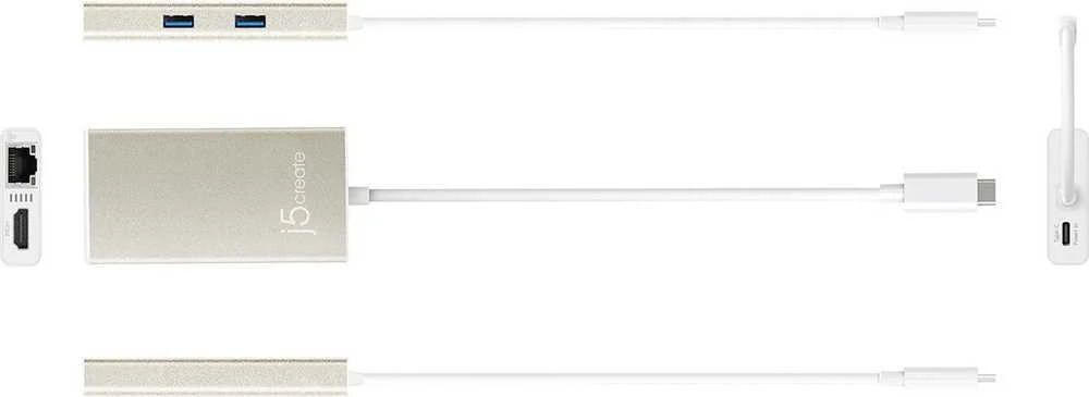 j5create JCA374 USB-C adapteris iš įvairių kampų