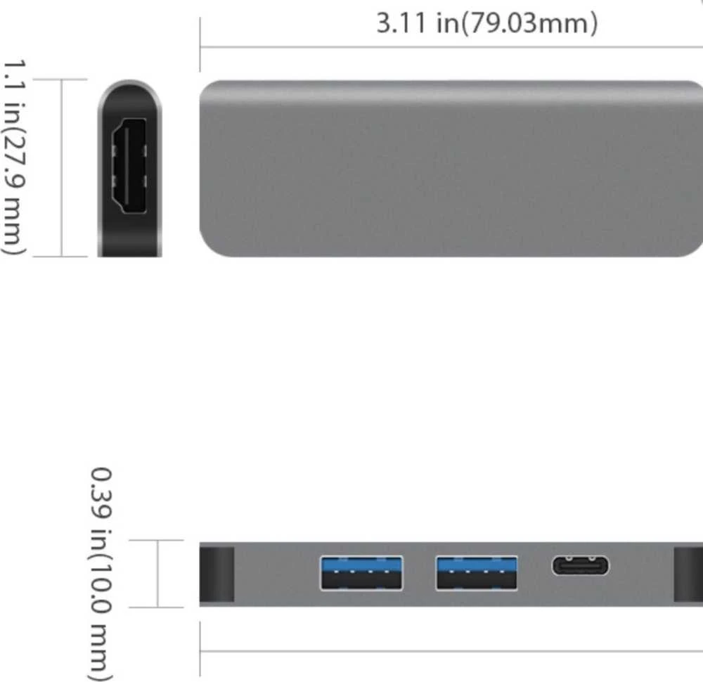 Šakotuvas Stacja/replikator Jcpal Linx USB-C PD 4K HDMI 2xUSB-A (JCP6189)