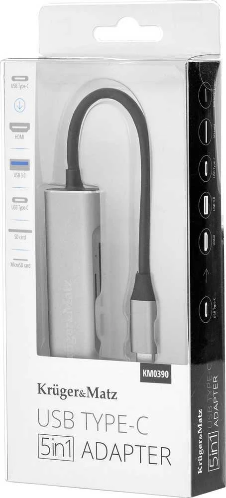 Kruger & Matz Adapteris (HUB) C tipo USB į HDMI / USB 3.0 / SD / MicroSD / C