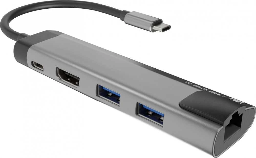 NATEC Multiport Fowler Go USB-C -> Hub USB 3.0 x2 HDMI 4K USB-C PD RJ45
