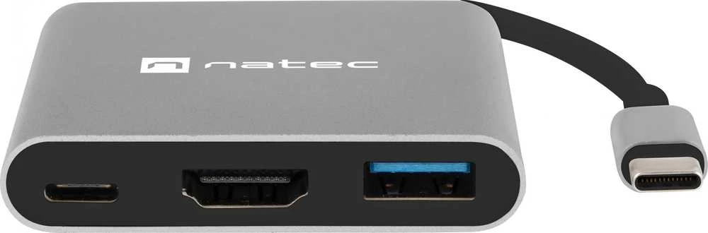 NATEC kelių prievadų Fowler USB-C pd. USB 3.0. HDMI 4K