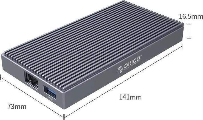 Orico M.2 NVMe prijungimo stotelė su matmenimis