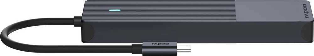 Rapoo USB-C kelių prievadų adapteris 6 viename, pilkas