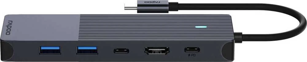 Rapoo 6-in-1 USB-C adapteris, pilkas