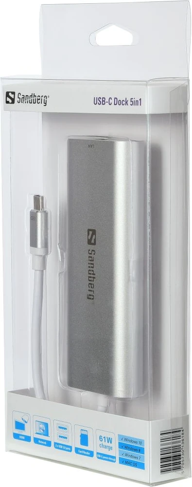 Sandberg USB-C dokas HDMI+LAN+SD+USB100W