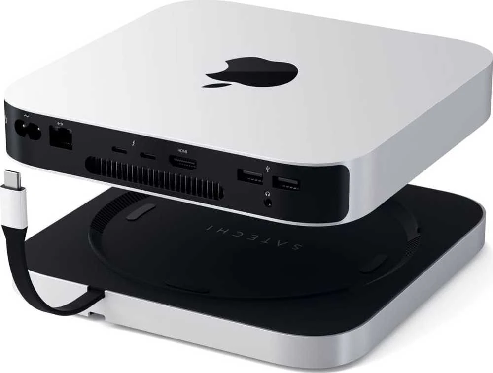 Satechi Aliuminio do Mac Mini USB-C (USB-C, 3x USB-A, czytnik kart micro/SD, lizdo prievadas) (sidabrinė)