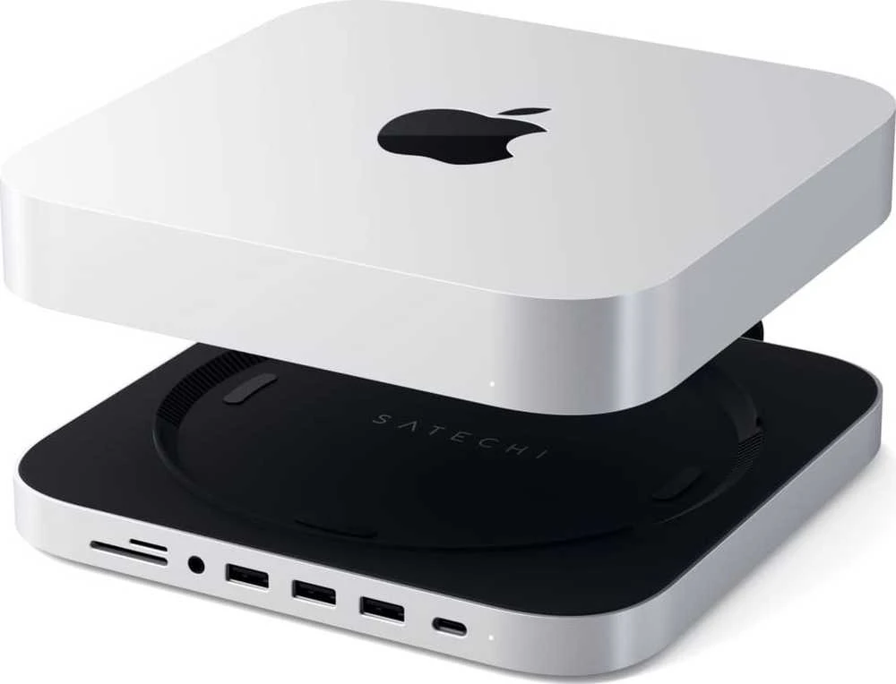Satechi Aliuminio do Mac Mini USB-C (USB-C, 3x USB-A, czytnik kart micro/SD, lizdo prievadas) (sidabrinė)
