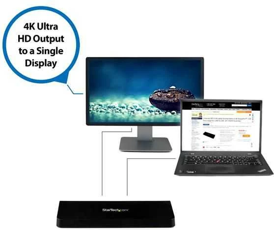 „StarTech 4K Dock“ USB stotis / replikatorius (USB3DOCKHDPC)