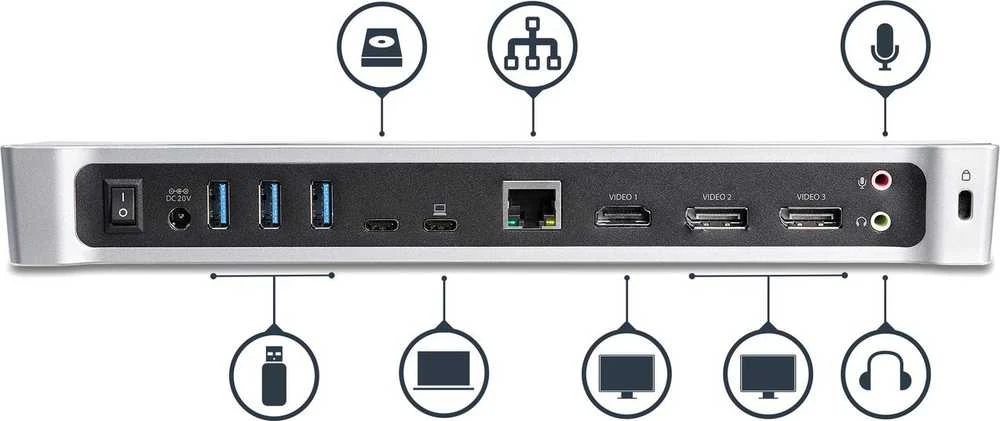 StarTech Triple Monitorius 4K USB-C stotis / replikatorius (DK30CH2DPPDU)