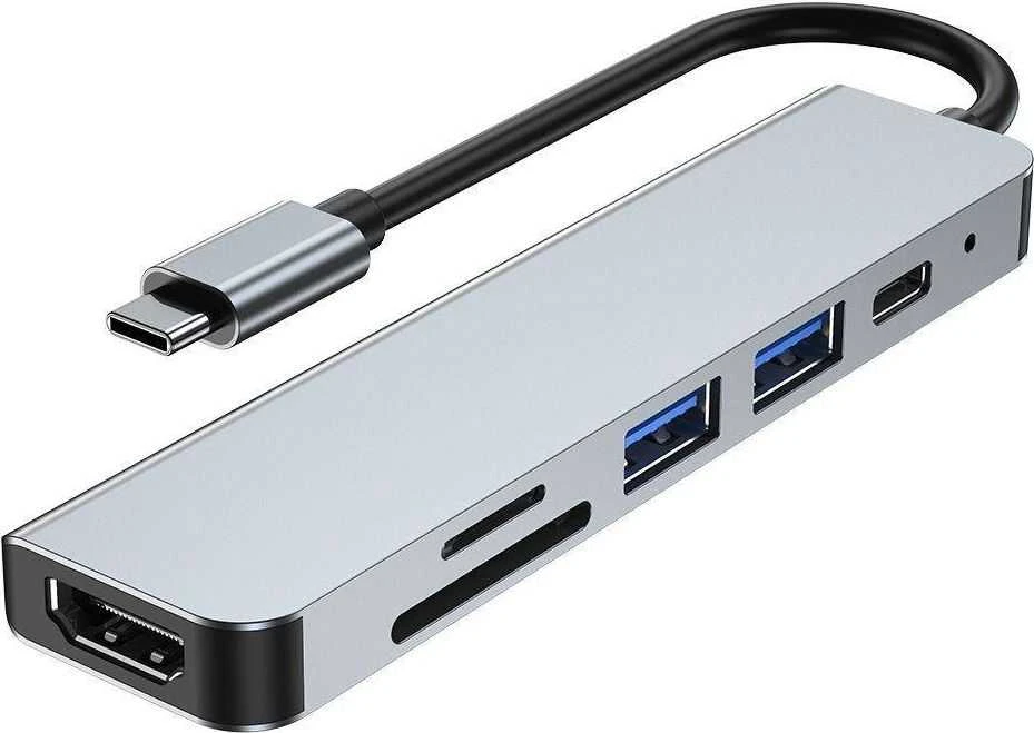 Šakotuvas „Tech-Protect V4-HUB“ 6 viename USB-C stotelė / replikatorius