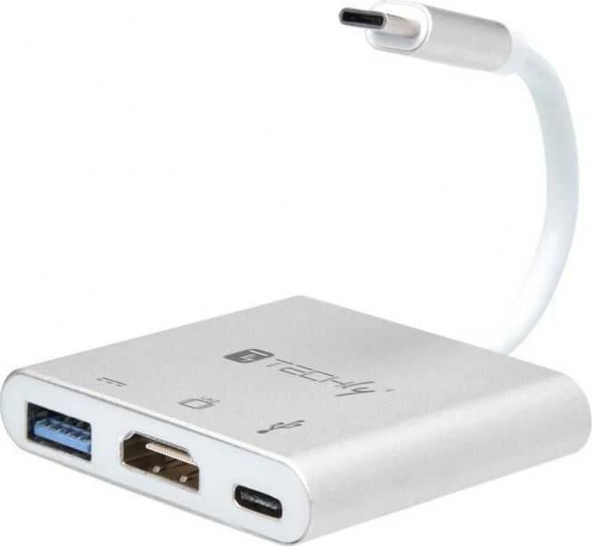 TECHLY konverterio kabelio adapteris USB-C prie USB 3.0 HDMI ir PD