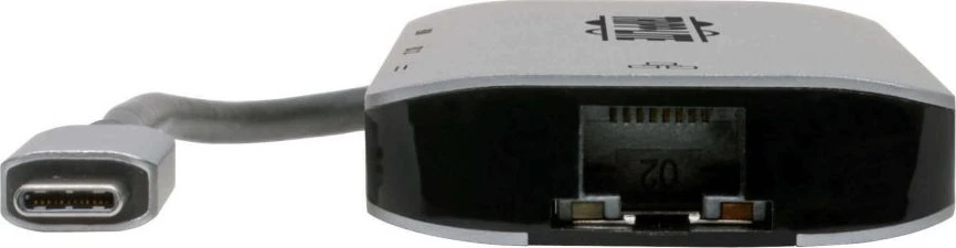 Tripp Lite USB-C dokas U444-06N-H4GUSC Vienvietis Ekranas/1xHDMI/iki 1x4K/1xUSB 3.2/RJ45/palaikymas PD 100W/Sidabrinis/Maitinimo šaltinis neįtrauktas