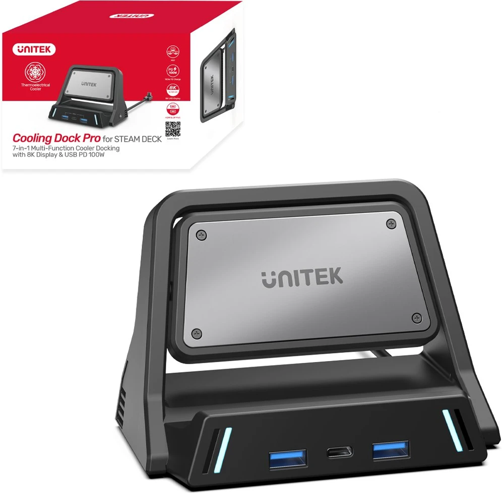 Unitek Pro Steam Deck™ 100 W 8K USB-C stotis / replikatorius (D1097A)