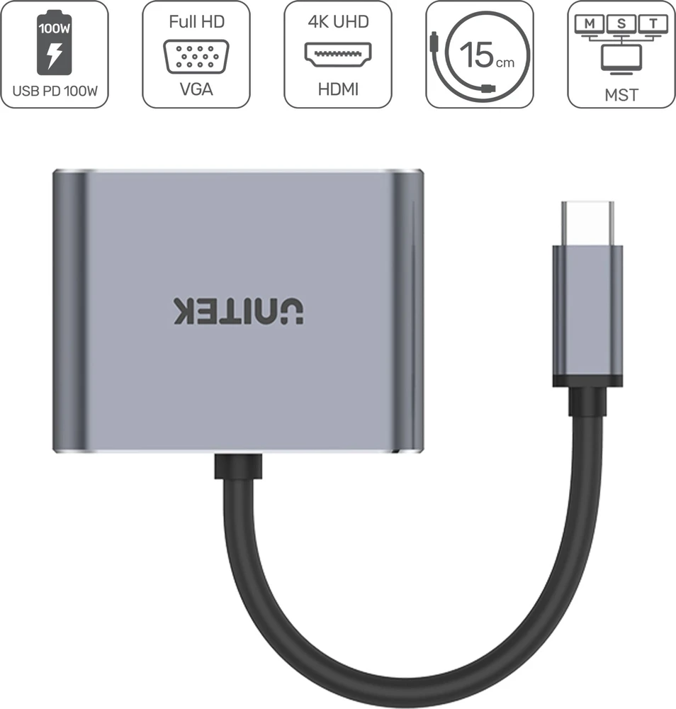„Unitek Q4 Lite“ USB-C stotis / replikatorius (D1049A)