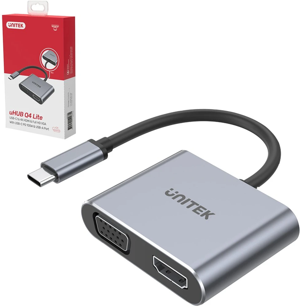 „Unitek Q4 Lite“ USB-C stotis / replikatorius (D1049A)