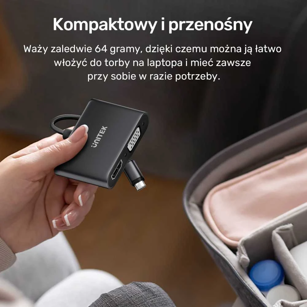 Stotis / replikatorius Unitek USB-C HDMI 4K ir VGA FullHD (V1168A)