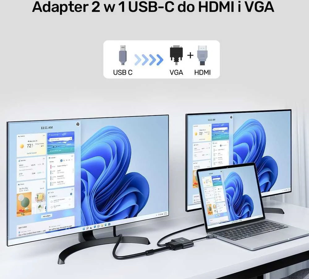 Stotis / replikatorius Unitek USB-C HDMI 4K ir VGA FullHD (V1168A)