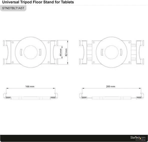 Stovas StarTech TRIKOJO GRINDINIS STOVAS PLANŠETĖMS - STNDTBLT1A5T