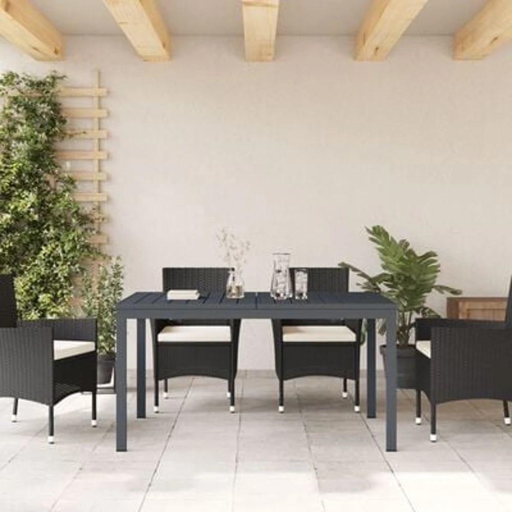 Lauko vakarienės stalas Antracitas 210 x 90 x 73 cm Plienas