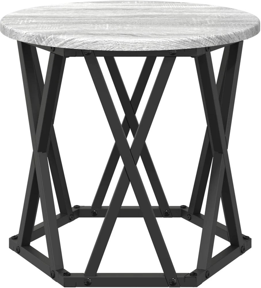 Nesting šoninis stalas 3 vnt. Pilkas Sonoma 53 x 53 x 40 cm