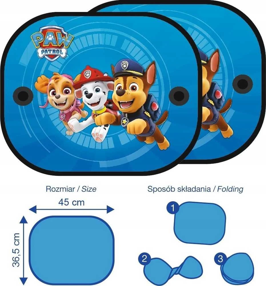 Nickelodeon Podroz saulės skydelis Paw Patrol rožinis - 2 vnt.