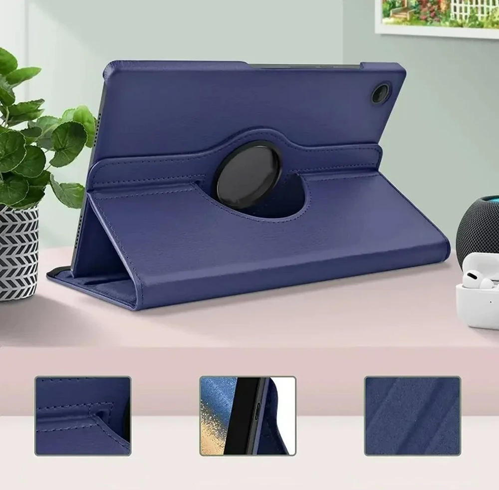 Planšetinio kompiuterio dėklas Strado Besisukantis 360 dėklas, skirtas Samsung Galaxy Tab A9 8.7 (Tamsiai mėlynas)