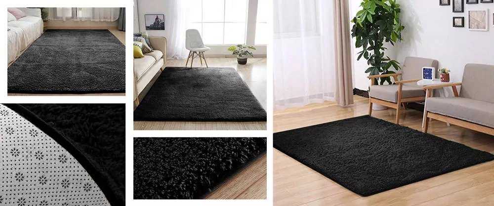 Strado Dywan Alpaca 80x150 AlpacaBlack (Juodas) universalus