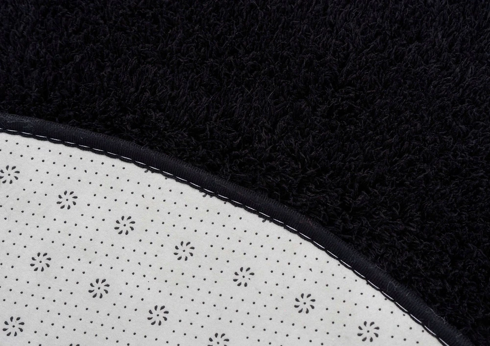 Strado Alpaca 120x120 apvalus kilimas - AlpaBlack