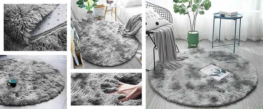 Strado Apskritas kilimas Ombre Strado 120x120 OmbreSilver (šviesiai pilka) universalus () - 22201- uniw