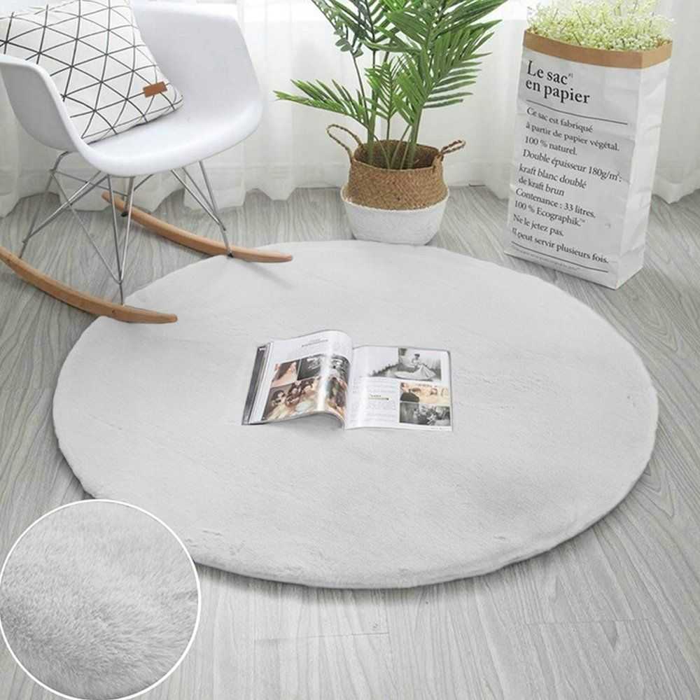 Strado Dywan apvalus Rabbit 100x100 Baltas (Baltas) universalus