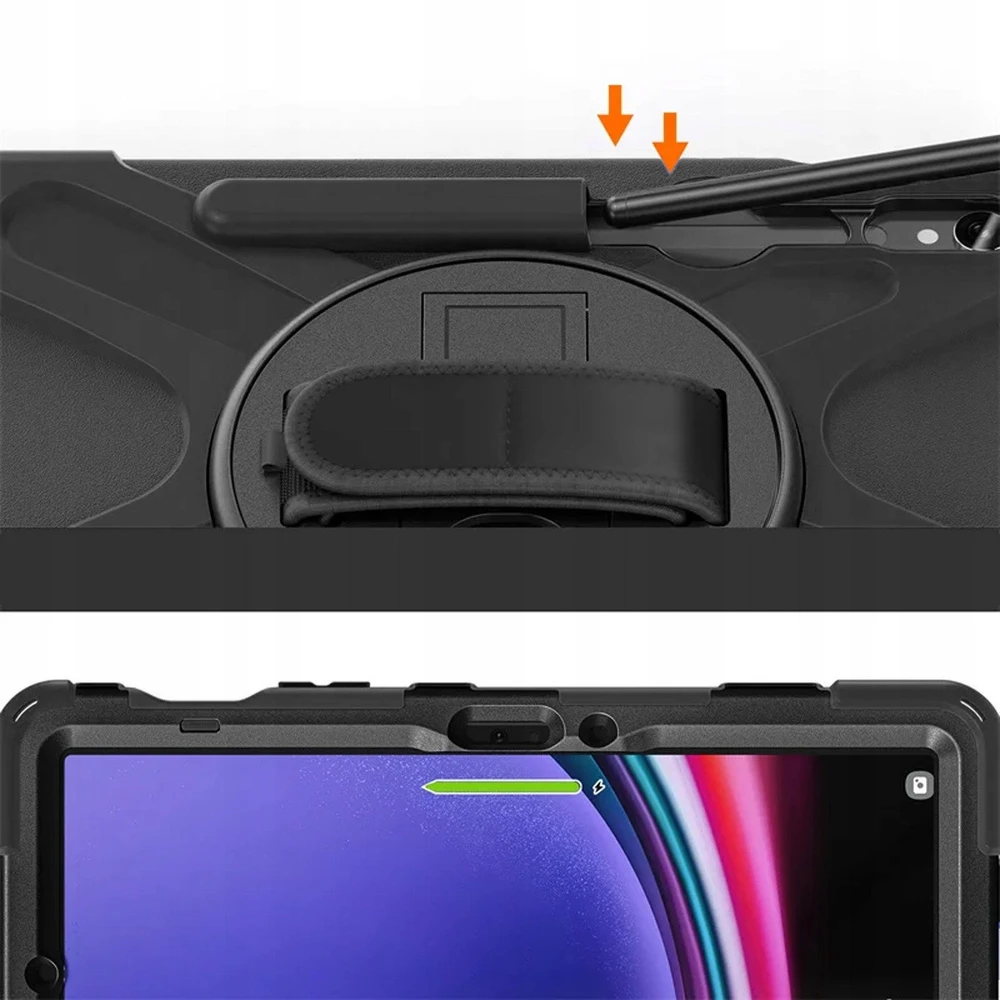 Dėklas na tablet Strado Dėklas Armor su laikikliu i paskiem do Samsung Galaxy Tab S9/ S9 FE SM-X710/SM-X716B/SM-X510 SM-X516 2023/ S10 FE SM-X520/SM-X526 2025
