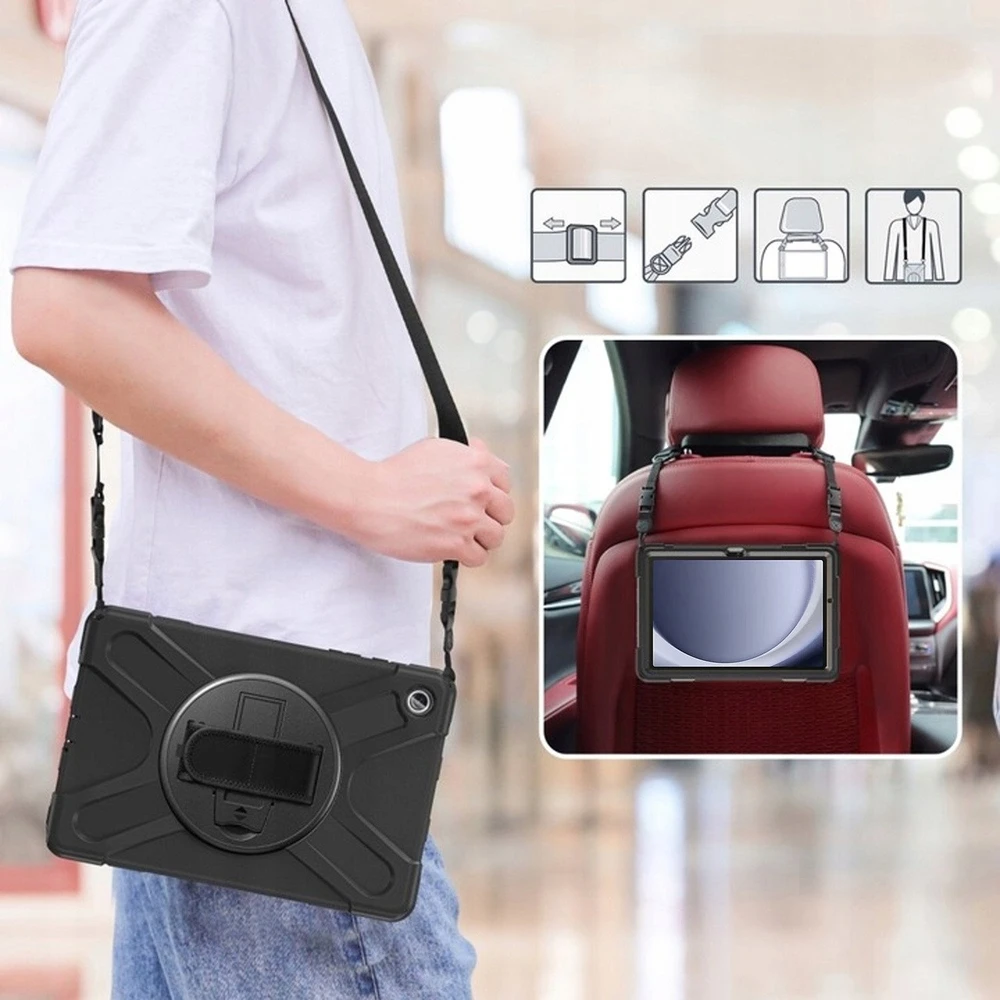 Dėklas na tablet Strado Dėklas Armor su laikikliu i paskiem do Samsung Galaxy Tab A9 Plus 11 (Juoda)