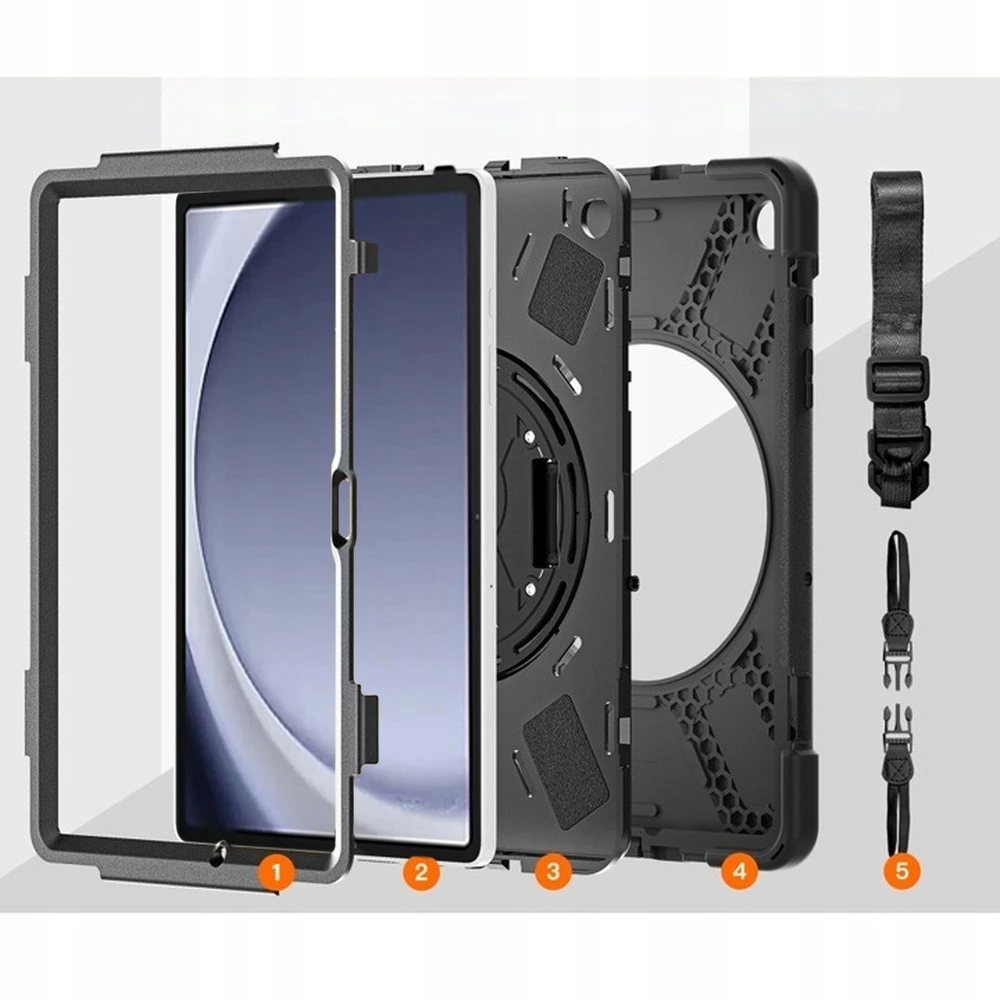 Dėklas na tablet Strado Dėklas Armor su laikikliu i paskiem do Samsung Galaxy Tab A9 Plus 11 (Juoda)