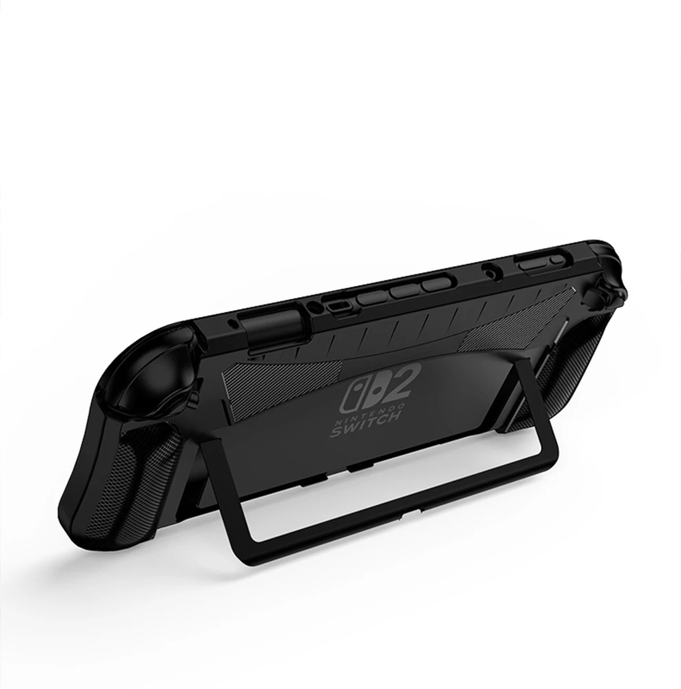 Strado Dėklas Nintendo Switch 2 2025 Lengvas žaisti, pagerina sukibimą, apsauginis su stovu, juodas
