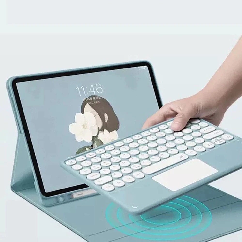 Strado Dėklas su klaviatūra Bluetooth touchpad do Samsung Galaxy Tab A9 8.7 CFX110 (Mėlyna)