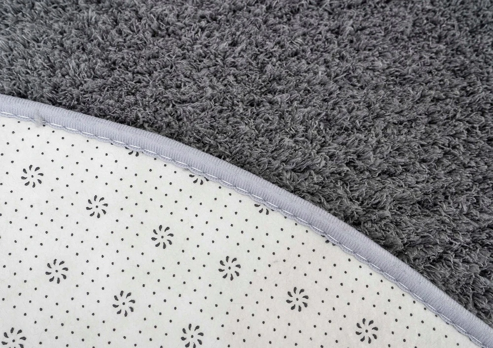 Strado Apvalus kilimas Alpaca 300x300 cm, pilkas – pliušinis, minkštas svetainei ir miegamajam