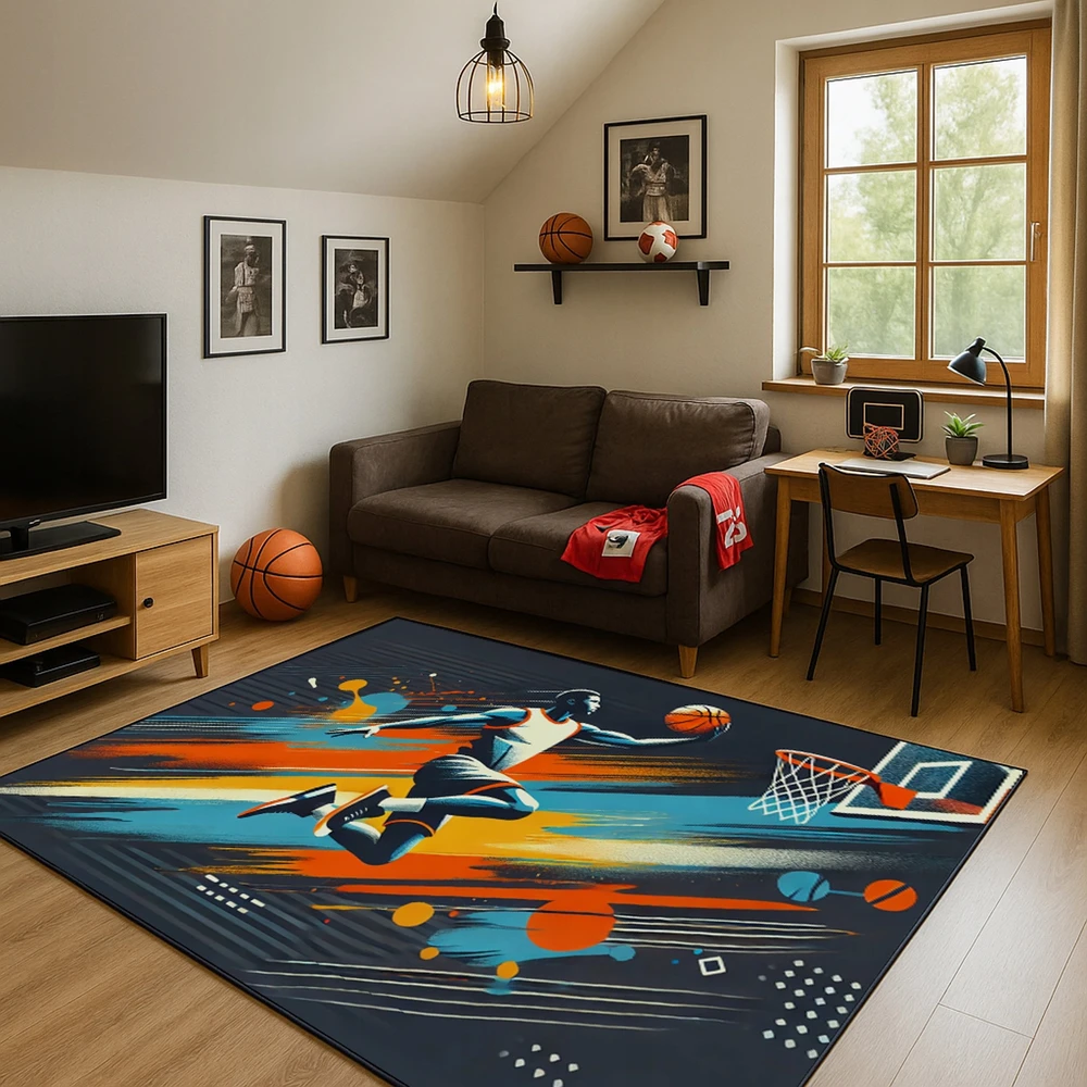 Strado Žaidimų kilimas 3D Basketball 100x150 cm – modernus 3D dizainas gamerio kambariui