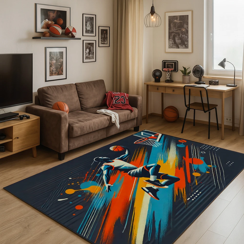 Strado Žaidimų kilimas 3D Basketball 100x150 cm – modernus 3D dizainas gamerio kambariui