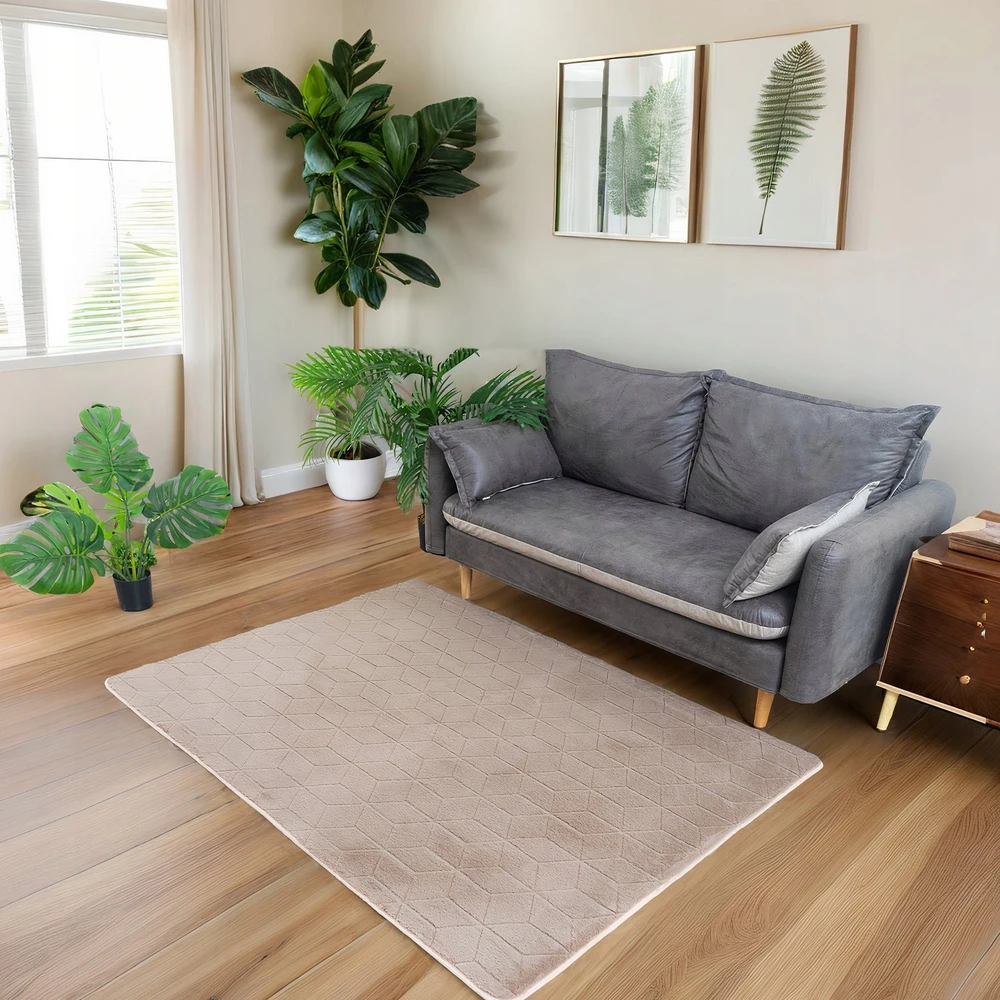 Strado Kilimas Rabbit 120x170 cm, smėlio spalvos - minkštas, malonus liesti, skirtas svetainei ir miegamajam