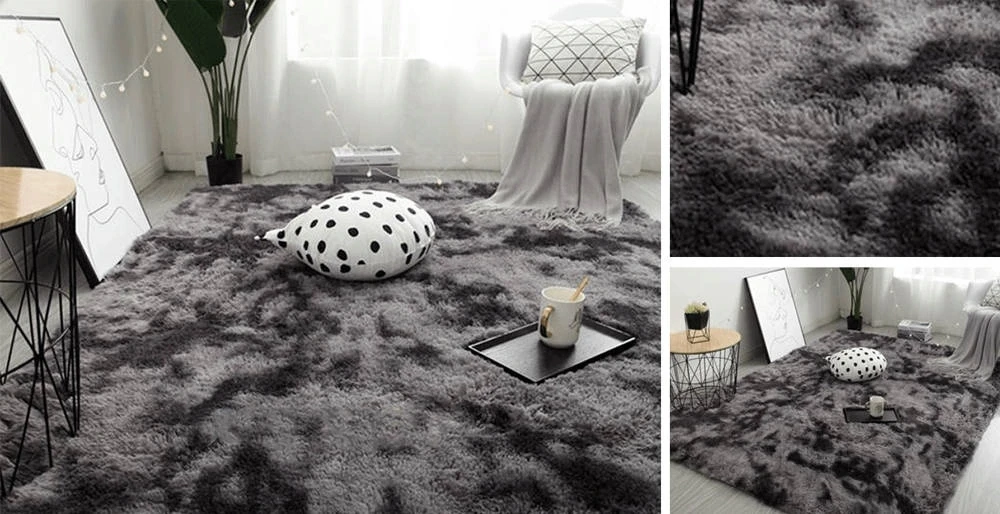 Strado Ombre Shaggy kilimas 140x200, spalva: Tamsiai pilka