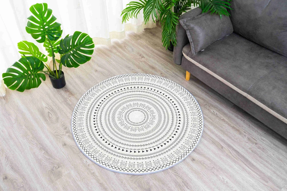 Strado Apvalus kilimas NOVO modernus orientalistinis raštas svetainei Zenith 90x90 cm